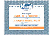 Сертификат Viking Cue Manufacturing LLC